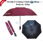 Ô Dù Cầm Tay Gấp 2 Tự Động 1 Chiều In R=60cm D019 Cán Nhựa 1