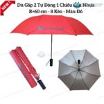 Dù Cầm Tay Gấp 2 Khung Sắt Cán Nhựa R=60cm D033 In Logo 1