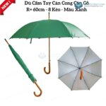 Ô Dù Thẳng Cán Gỗ Cong R= 60cm 8 Kèo In Logo D039 1